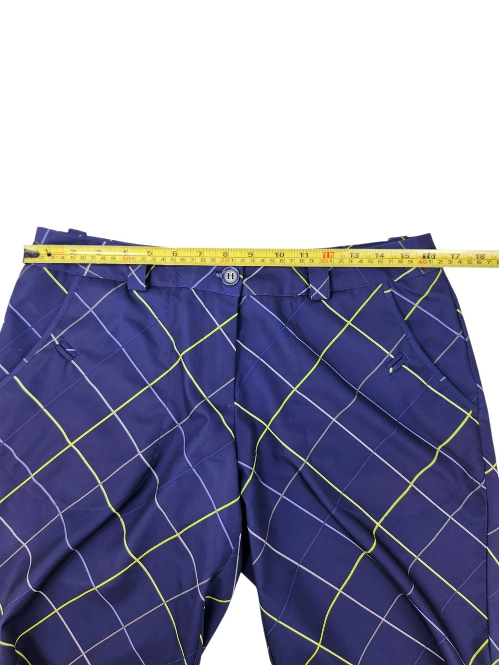 Nike Golf Shorts Women’s 10 Med Dri Fit Mid Rise Bermuda Golf Short Purple Plaid